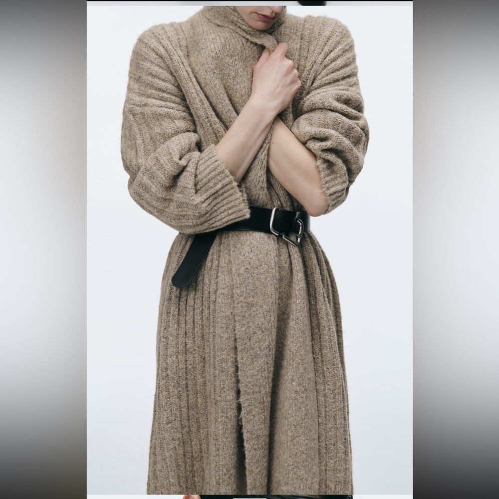 ZARA RIB KNIT COAT/ CARDIGAN - Picture 6 of 11